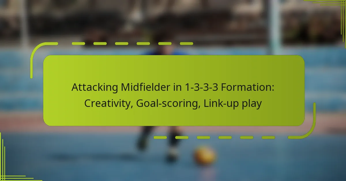 Attacking Midfielder in 1-3-3-3 Formation: Creativity, Goal-scoring, Link-up play