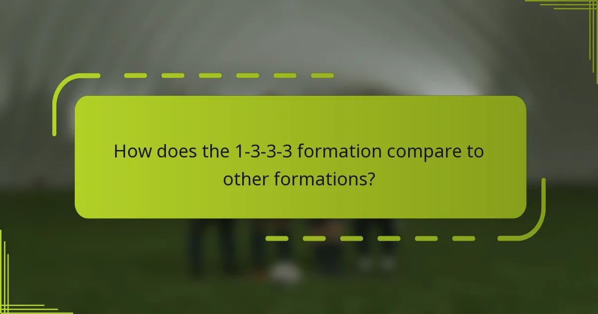 How does the 1-3-3-3 formation compare to other formations?