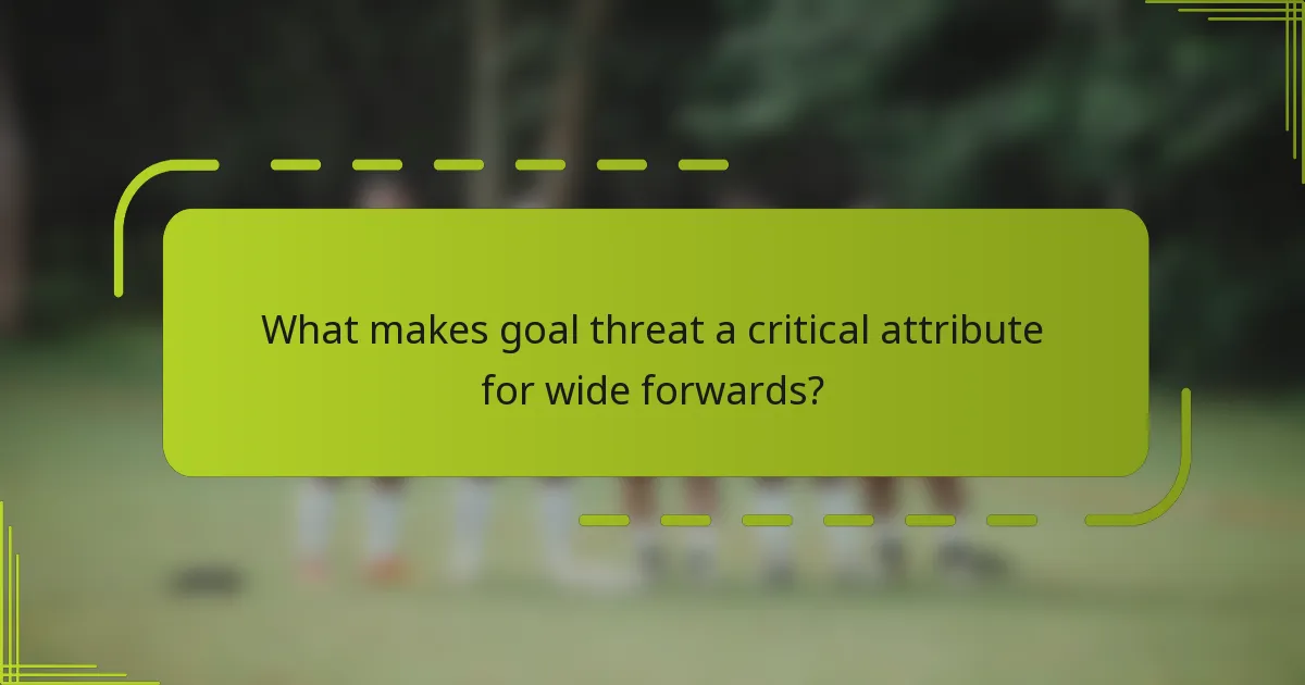 What makes goal threat a critical attribute for wide forwards?