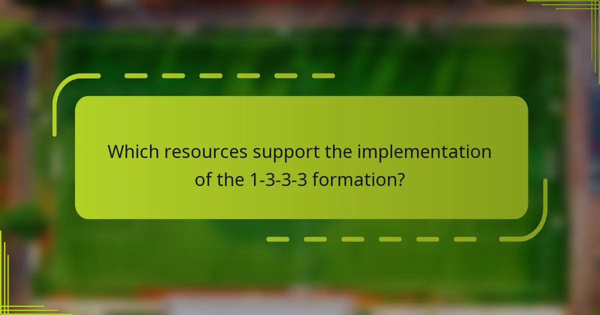 Which resources support the implementation of the 1-3-3-3 formation?